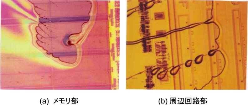 半導体デバイス基板上で生じたピンホール不良