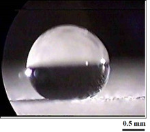 超撥水基板上の純水液滴(接触角θ＝150°)